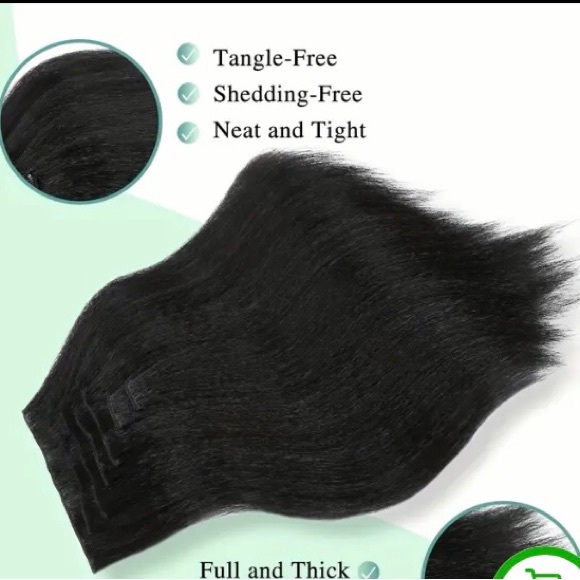 7 Piece Yaki Straight Clip In Hair Extensions - Picture 10 of 10